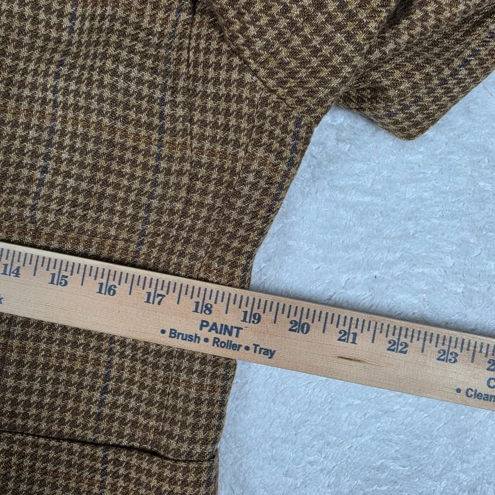 NEW J.Crew Crosby Men 38S Beige Linen Houndstooth L/S Button Up Blazer BV110